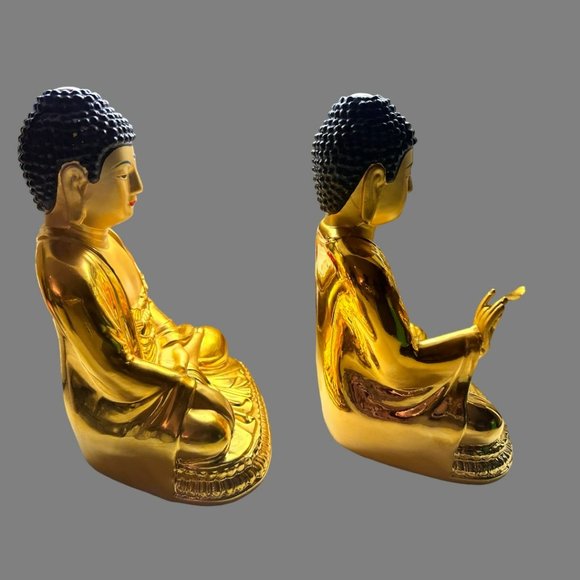 BEAUTIFUL IRON CAST BUDDHA - Picture 6 of 15